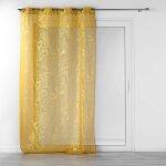 Voilage � oeillets 140 x 240 cm imprim� m�tallis� belflor jaune / or