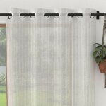 Voilage � oeillets baie vitr�e 280x250 cm bella argent, par soleil d'ocre