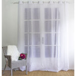 Voilage grande largeur 300x240 brodé cornelly voile sablé blanc Voilage grande largeur 300x240 brodé cornelly voile sablé blanc