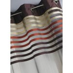 Voilage en organza ray et color marron chocolat 140x260 cm