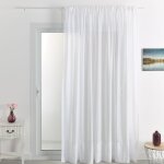 Voilage poly - lin brod� cornely blanc 360x240 cm