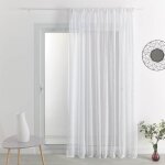 Voilage galon fronceur tombé fluide blanc 295x240 cm Voilage galon fronceur tombé fluide blanc 295x240 cm