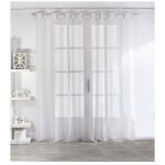 Voilage uni blanc grande largeur 420x240cm - 420 x 240 cm - blanc