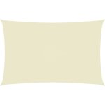 Voile d'ombrage voile de parasol - toile d'ombrage tissu oxford rectangulaire 5x8 m crme bv320961