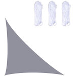 Voile d'ombrage triangulaire 3 x 4 x 5m, anthracite, triangle rectangle imperm�able toile ombrage, protection ...