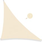 Voile d'ombrage triangulaire beige toile ombrage pes r�sistant � l'eau protection 95% uv pour jardin ...