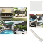 Voile de parasol tissu oxford rectangulaire 3, 5x5 m blanc - parapluie - voile solaire - parasol rectangle ...
