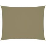 Voile toile d'ombrage parasol tissu oxford rectangulaire 2 x 3, 5 m beige