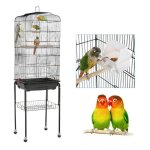 Haloyo - voli�re cage de fer voli�re pour oiseaux cage avec 4 roulettes 463693cm