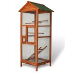 Volire cage a oiseaux en bois de haute qualite 72 x 63 x 168 cm exterieur et interieur bb loisir
