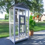 Voli�re cage � oiseaux en bois de haute qualit� 82x57x160cm pour int�rieur et ext�rieur ?mod�le � apollo ...