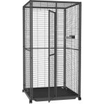 Voli�re int�rieure sur roulettes pour perroquets 1m� ? toit en maille ? hauteur 195 cm ? panneaux en ...