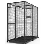 Volire de intrieur sur roulettes pour perroquets de 2m a toit en maille