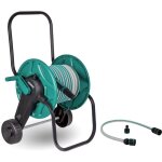 Vonroc - chariot enrouleur avec tuyau d'arrosage de 20m ? buse d'arrosage, 6 raccords de tuyaux, tuyau ...