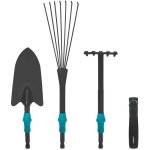 Jeu d'outils de jardinage 3 - in - 1 vonroc syst�me v - fix r�teau � feuilles, pelle et griffe