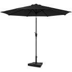 Vonroc parasol rond 300 cm inclinable avec pied 20 kg et housse recanati anthracite noir gp503xxc2