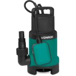 Vonroc - pompe submersible 900w - 16000l / h - pour eaux uses et propres - avec interrupteur  flotteur ...