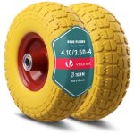 Vounot� lot de 2 roue increvable 3. 5 - 4 (260x85mm) en pu - al�sage 16mm - roulements � billes - moyeu ...