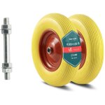 Vounot� lot de 2 roue increvable 4. 80 / 4. 00 - 8 (392x92mm) en pu - al�sage 20mm - roulements � billes ...