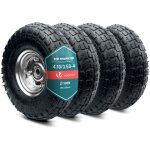 Vounot� lot de 4 roue gonflable 3. 5 - 4 (260x85mm) avec chambre � air - al�sage 16mm - roulements � ...