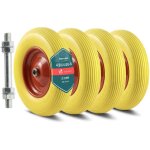 Vounot� lot de 4 roue increvable 4. 80 / 4. 00 - 8 (392x92mm) en pu - al�sage 20mm - roulements � billes ...