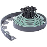 Vounot� bordure de jardin flexible 10m en plastique avec 30 piquets - hauteur 5cm - epaisseur 4mm - gris ...