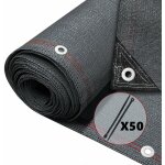 Brise vue occultant en hdpe 230g / m 1. 8x10m avec attaches de fixation anthracite