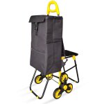 Vounot� chariot de courses 4 en 1 pliable avec si�ge - sac isotherme - 6 roues monte escalier - jaune ...