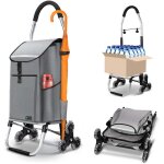 Vounot - chariot de courses pliable aluminium avec crochets et compartiment isotherme - sac impermable ...