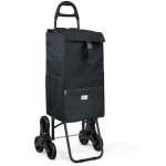 Vounot� chariot de courses 3 en 1 pliable - sac isotherme - 6 roues monte escalier - noir