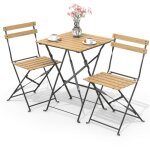 Ensemble bistro extérieur 1 table 2 chaises bois Ensemble bistro extérieur 1 table 2 chaises bois