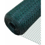 Vounot - grillage m�tallique gain� de pvc vert - maille 25mm - 1x50m - filet de cl�ture pour poulailler ...