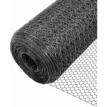 Grillage mtallique gain de pvc gris - maille 25mm - 1x50m - filet de clture pour poulailler - vounot ...