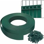 Kit de lamelles occultantes pvc brise vue 75m x 4. 7cm avec 150 clips vert