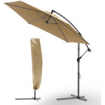Vounot� parasol d�port� inclinable 3m kaki avec housse de protection - inclinaison r�glable - rotatif ...