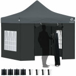 Tonnelle de jardin renforce 3x3m pliable avec 4 parois et sac de transport  roulette - impermable ...