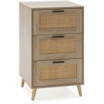 Chiffonnier nuit dalia 4 tiroirs couleur chne, 80 cm longueur