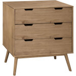 Commode bali 3 tiroirs, fabriqu en bois de pin massif, glissires mtalliques