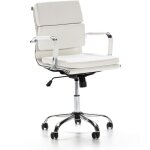 Fauteuil de bureau fenix inclinable blanc, cuir synthtique