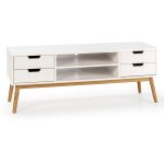 Meuble tv baku 1 porte et 2 tiroir couleur blanc, 140 cm