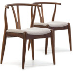 Pack 2 chaises rustic, couleur noyer, bois massif, 55 cm x 54, 5 cm x 76 cm