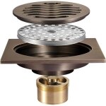 Vtizikl drain de douche 100x100mm siphon de sol carr� laiton caniveau de douche anti - odeur drain de ...