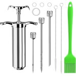 Vtizikl seringue marinade, bbq seringue alimentaire de cuisine, 304 injecteur de marinade en acier inoxydable, ...