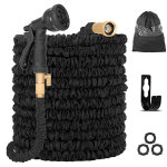 Vtizikl tuyau arrosage extensible, 50ft tuyau d'arrosage tube en latex � 3 couches avec pistolet 8 fonctions, ...