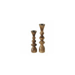 Set de 2 chandeliers en bois de mangue - 23cm et 30cm Set de 2 chandeliers en bois de mangue - 23cm et 30cm