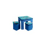 Table + 2 tabourets enfant pliables pirates bleu