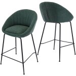 Wahson office chairs - lot de 2 tabourets de bar en tissu avec pieds en mtal chaises de bar pour lots ...
