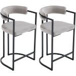 Wahson office chairs - tabouret de bar lot de 2 tabourets bar avec accoudoirs et dossier chaise de bar ...
