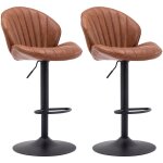Wahson lot de 2 tabourets de bar en similicuir, chaise de bar réglable tabourets hauts avec dossier pour ... Wahson lot de 2 tabourets de bar en similicuir, chaise de bar réglable tabourets hauts avec dossier pour ...