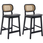 [jamais utilis�] wahson tabouret de bar en pu, lot de 2 chaise de bar en bois avec coussin chaise bar ...